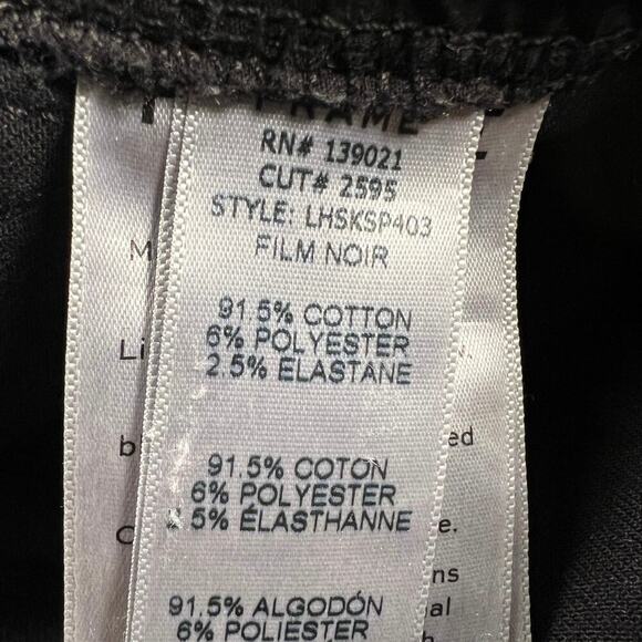 FRAME Denim Le High Skinny Black Jeans Raw Chopped Hem Like New Size 28 - Picture 8 of 11